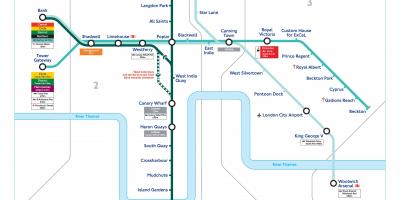 ドックランド軽便鉄道でロンドンの地図