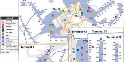 地図のヒースロー空港