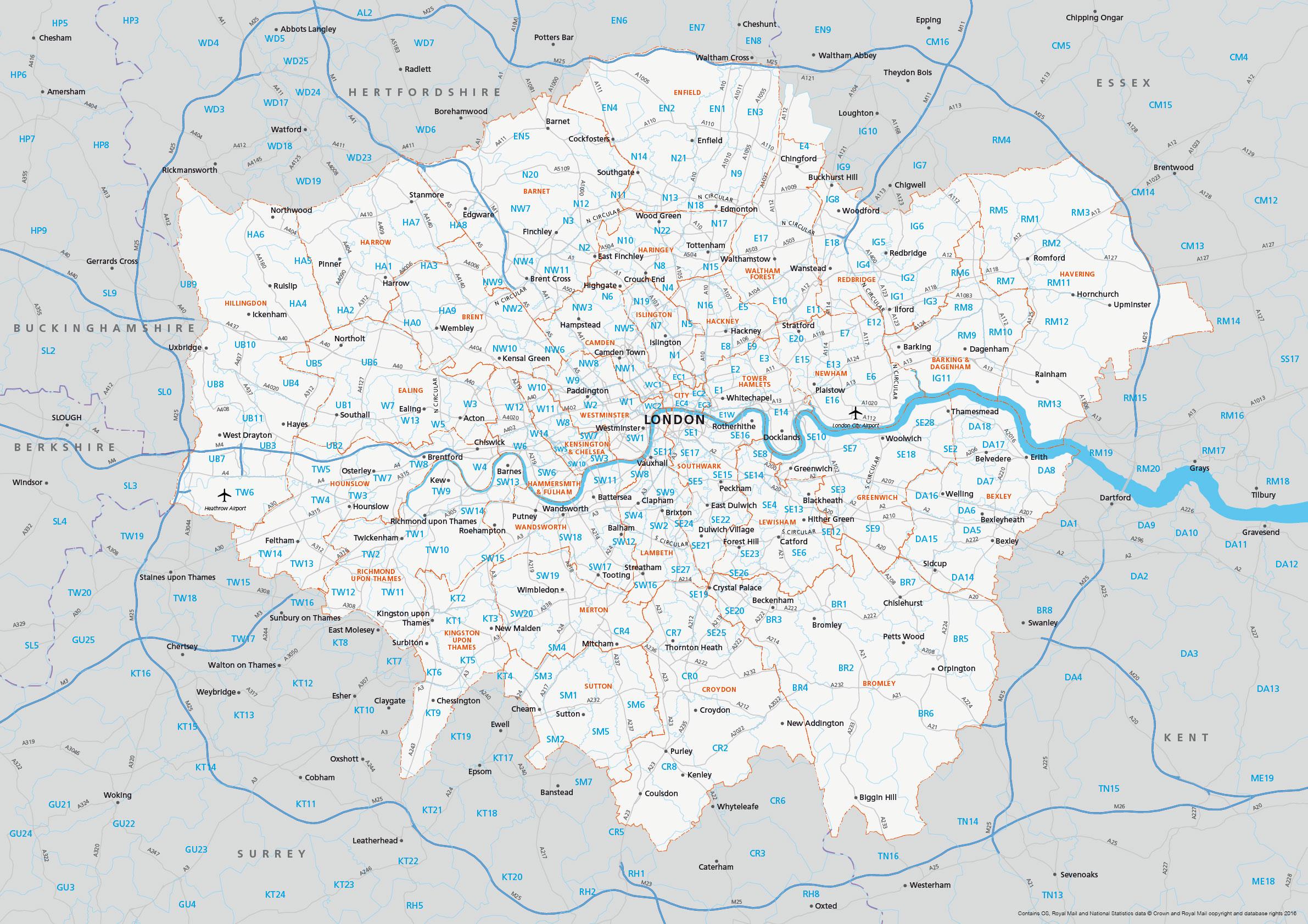 ロンドン郵便番号 地図 郵便番号 地図のロンドン イギリス
