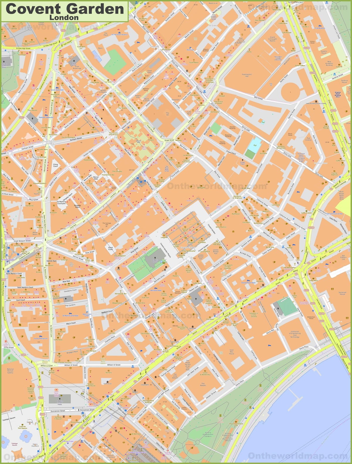 コヴェントガーデンロンドンの地図