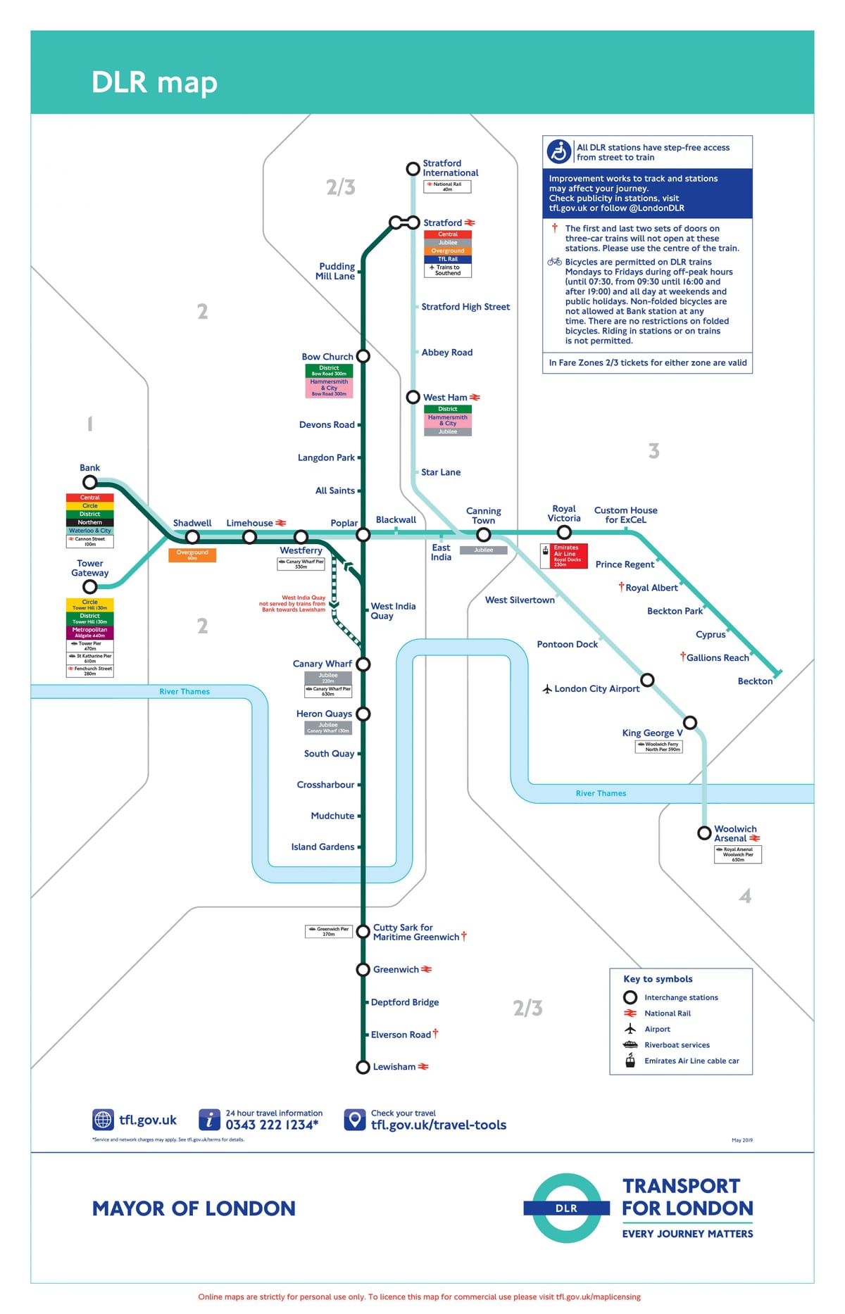 ドックランド軽便鉄道でロンドンの地図