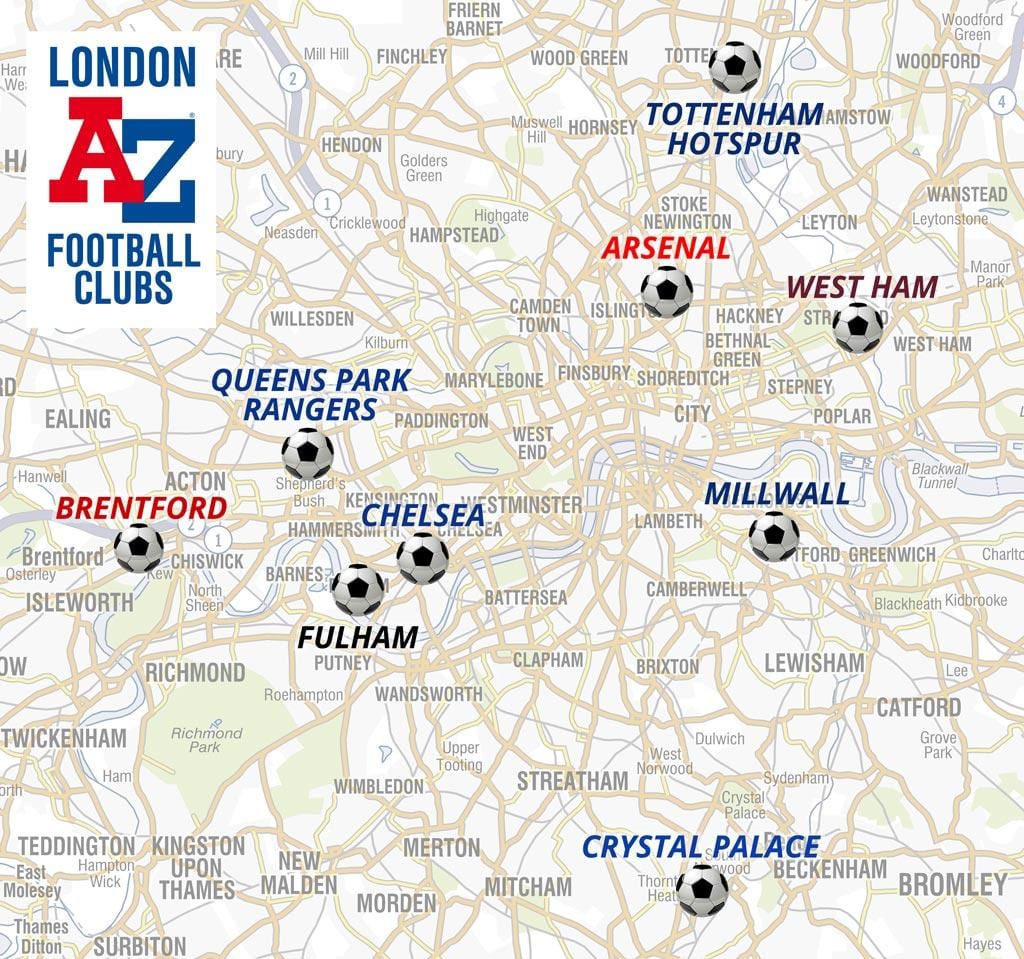 地図footbalスタジアムロンドン