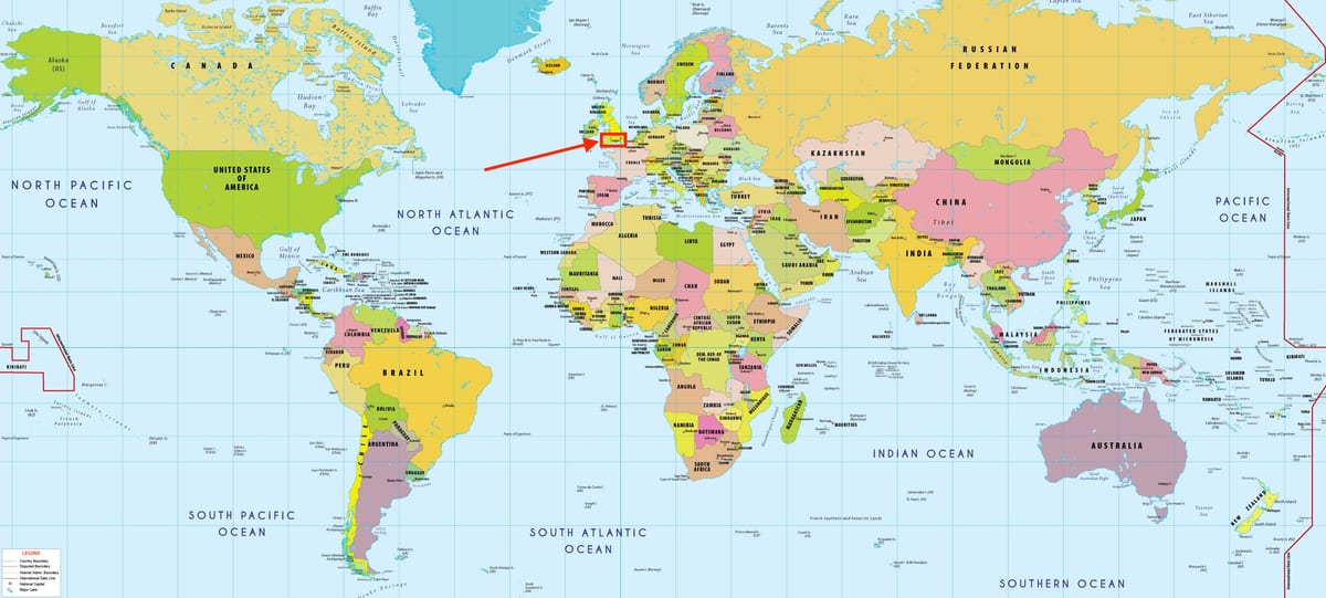 ロンドンの世界地図