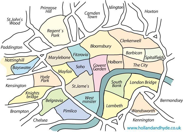 近隣にはロンドンの地図