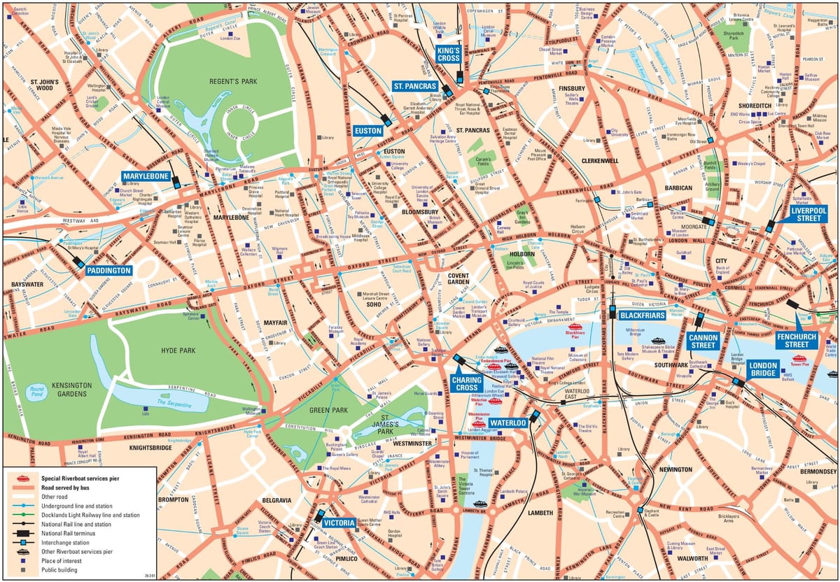 ロンドンの市内地図