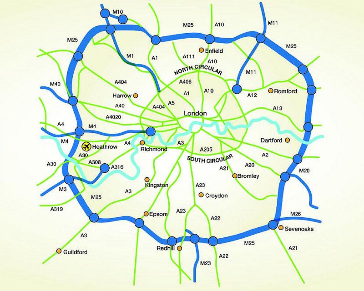 M25地図-地図のm25(イギリス)