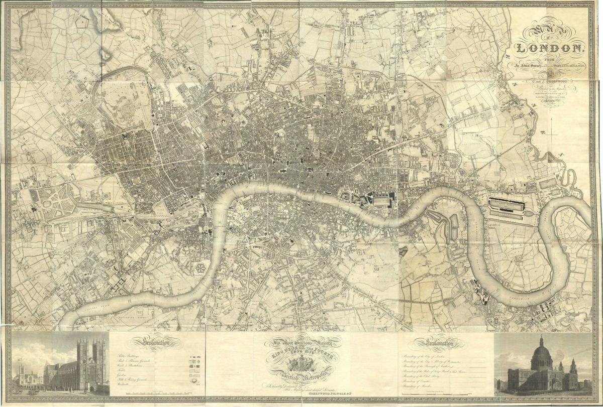 地図のロンドンのビクトリア様式