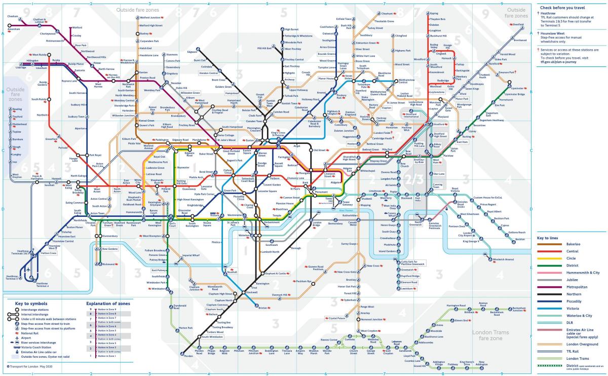 ロンドン地下鉄管の地図