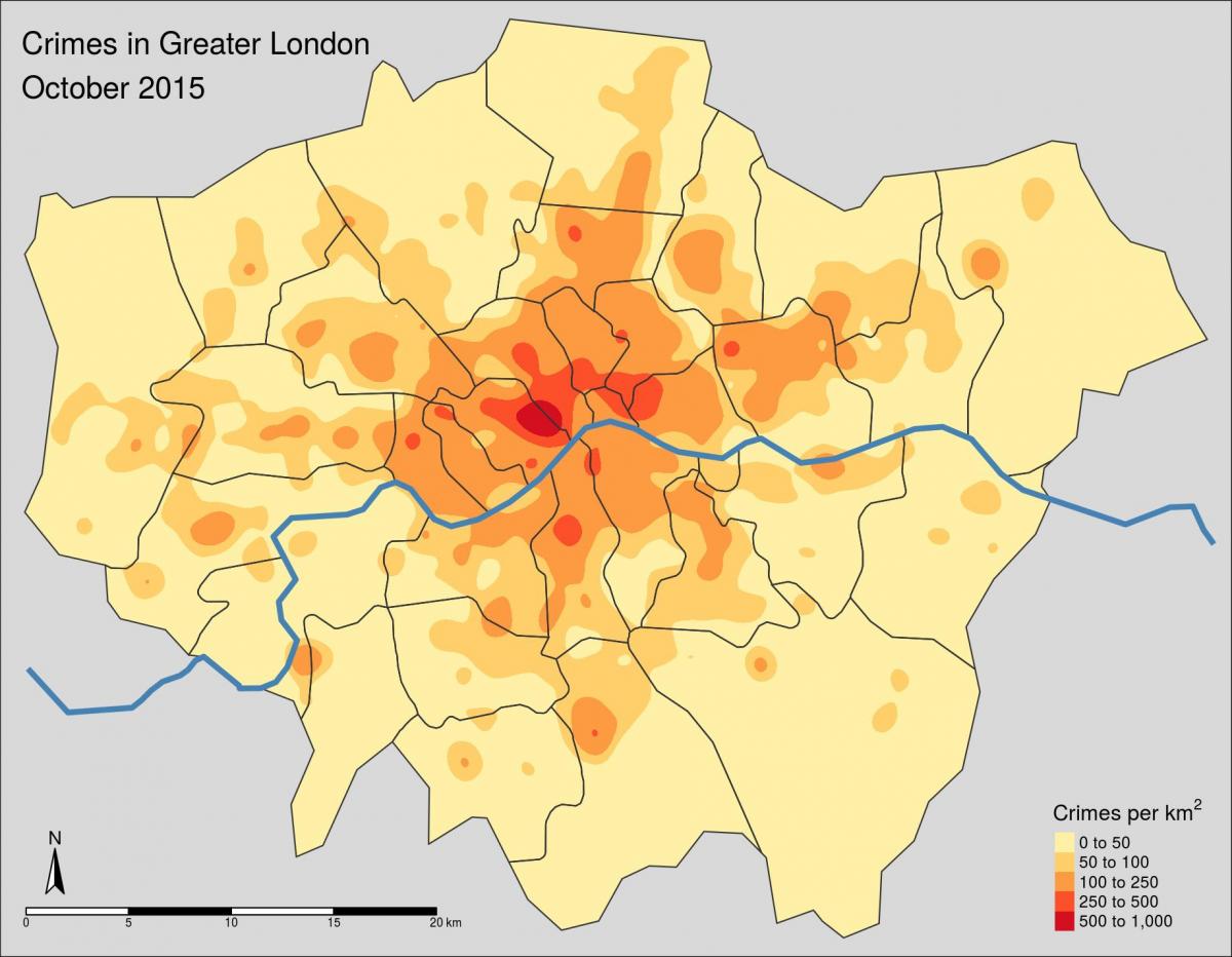 地図のロンドンの犯罪