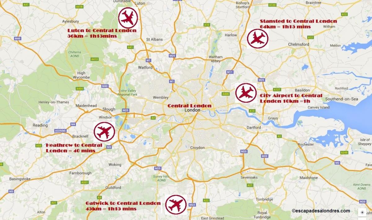 ロンドン空港地図