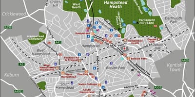 地図のハムステッドロンドン