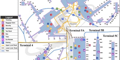 地図のヒースロー端子
