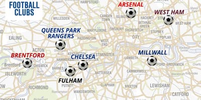 地図footbalスタジアムロンドン