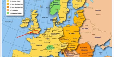 ロンドンは欧州地図