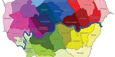 地図のロンドン地区