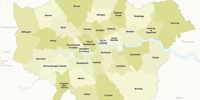 地図のロンドンに探しも、予約も、支払も、全
