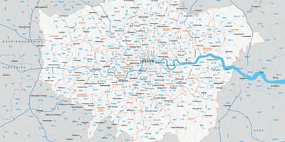 郵便番号、地図のロンドン